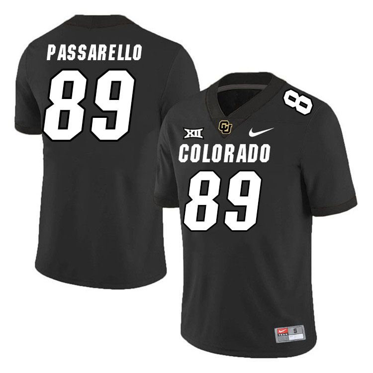 Colorado Buffaloes #89 Louis Passarello Big 12 Conference College Football Jerseys Stitched Sale-Black